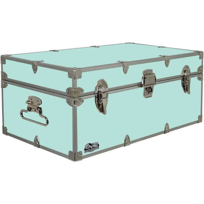C&N Footlockers Happy Camper Storage Trunk - Summer Camp Chest - Durable with Lid Stay - 32 x 18 x 13.5 Inches - 18 COLOR OPTIONS